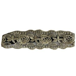 Headband - Gold Floral & Black